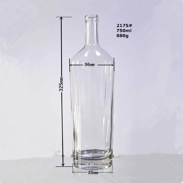 코르크와 750ml 유리 주류 병